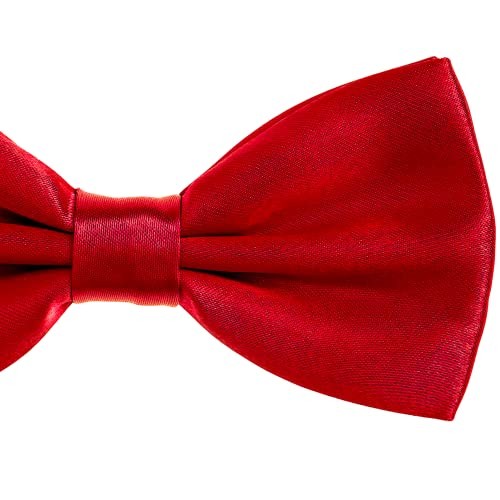 Stylish Designer Bow Ties - Pre Tied, Adjustable Unisex Bowtie for Men, Red - Picture 2 of 4