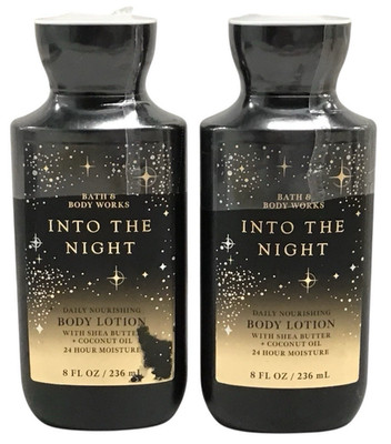 2 Bath & Body Works INTO THE NIGHT Body Lotion Shea Butter & Coconut Oil ~ 8oz