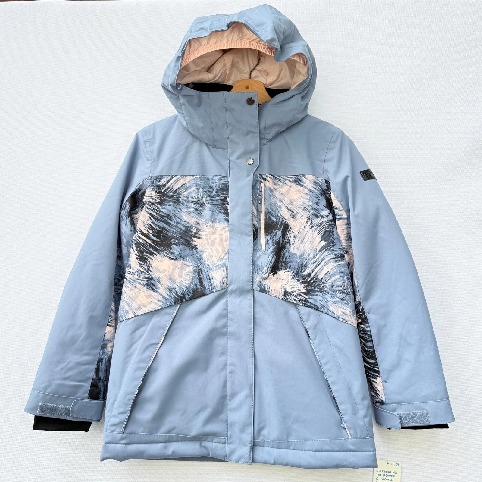 NEW Roxy Girls Large Snow Jacket Blue Wild Wind DryFlight Ski Snowboard Gorpcore