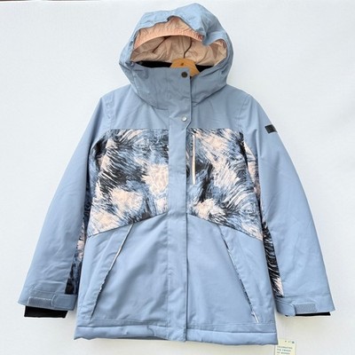NEW Roxy Girls Large Snow Jacket Blue Wild Wind DryFlight Ski Snowboard Gorpcore