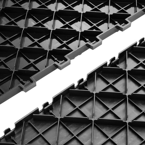 VEVOR 50x piastrelle piastra pavimento garage ferramenta pavimento tappetino PP 305 x 305 mm nero - Foto 10 di 12