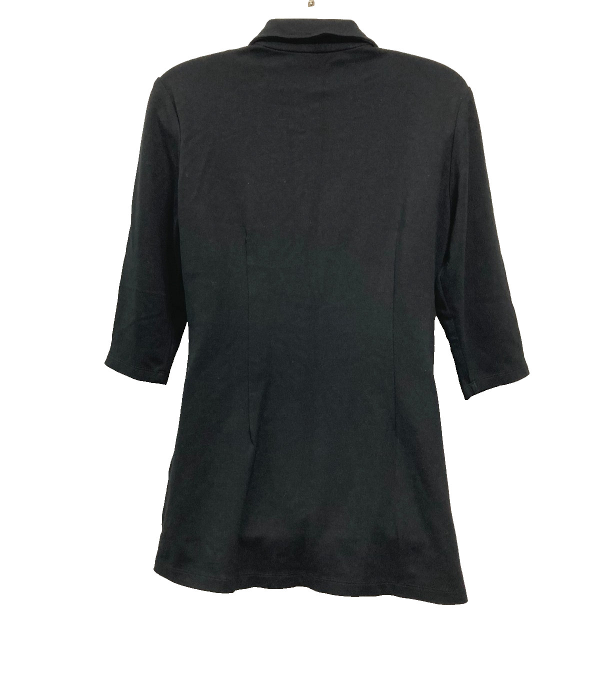 J. MCLAUGHLIN Stretch Solid Black Collared Shirt … - image 2