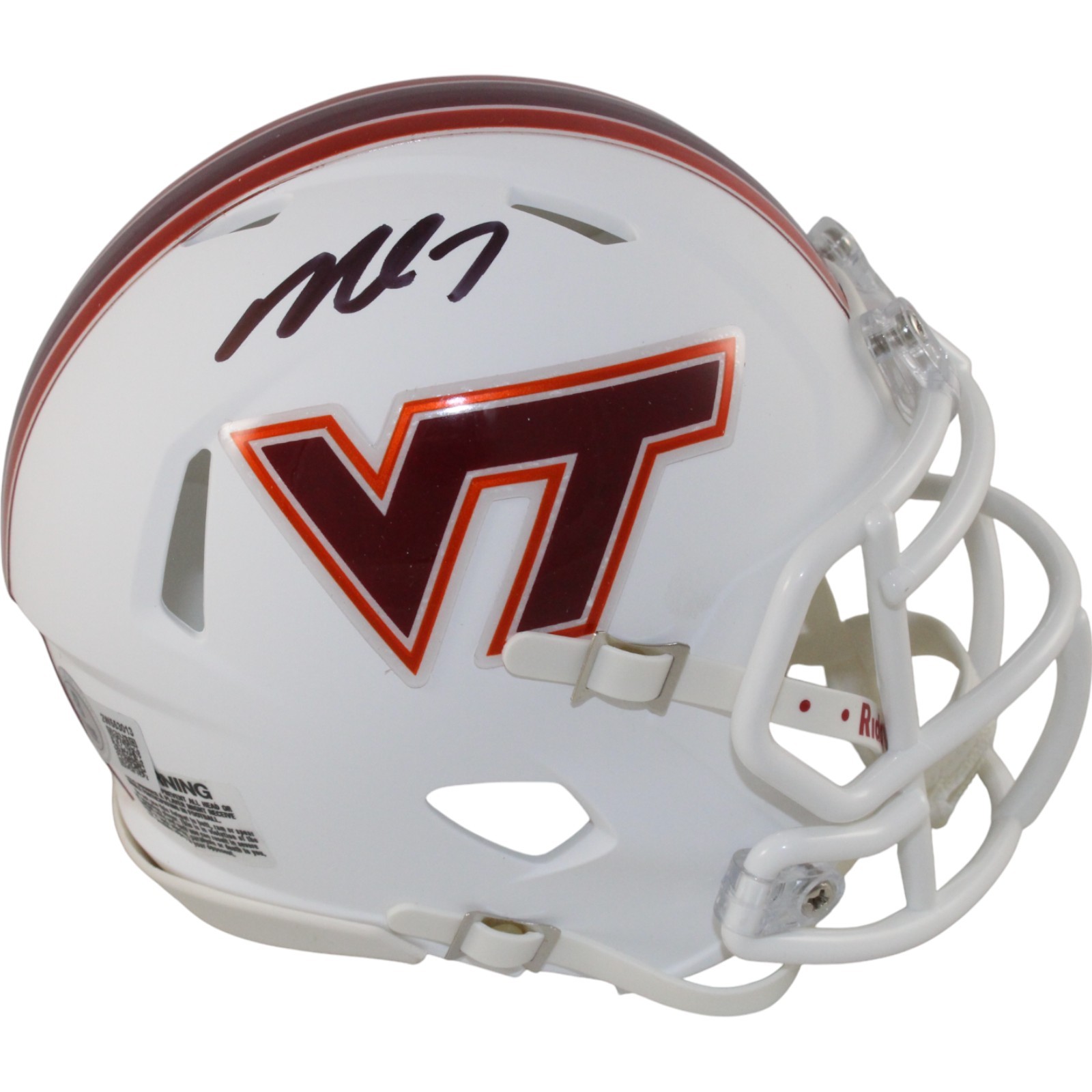 Vick Autographed Signed Virginia Tech Hookies Michael Virginia Tech Hokies Mini Helmet Beckett Witness 49869 