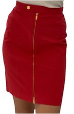 Vintage Ralph Lauren Pencil Skirt Black Label Red Zip-Up Women s Classic Size 4