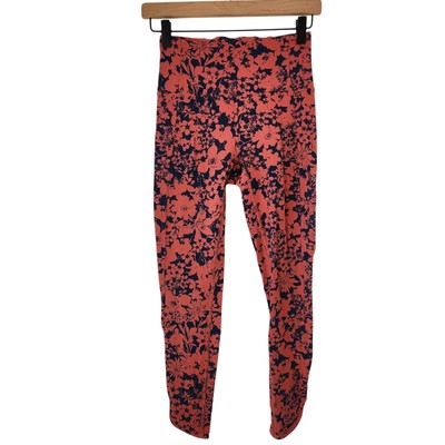 Lululemon All You Do Tights Floral 25'' Coral Blue Activewear Women's 4