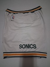 Vintage Seattle Sonics NBA Basketball Shorts White Large Mens