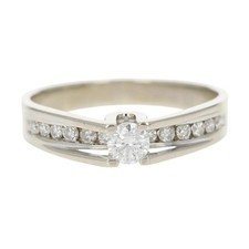 .45ctw Round Cut Diamond with Accents Engagement Ring 14k White Gold Size 8