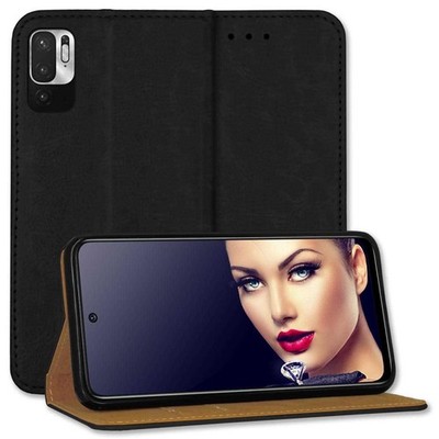 Bookstyle Hülle für Xiaomi Redmi Note 10 5G, Poco M3 Pro 5G (6.5'') - schwarz