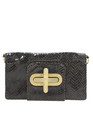 Alexis Hudson Womens Chain Strap Snake Embossed Leather Bi Fold Wallet Black 8" — photo 2