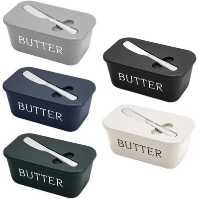 Butterdose mit Spatel Innovatives Deckeldesign für einfache Küchenorganisation