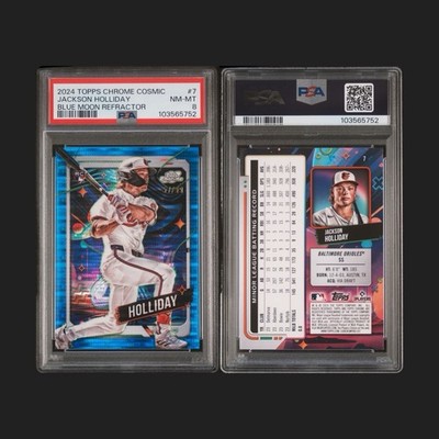 2024 Topps Cosmic Chrome Jackson Holliday #7 Blue Moon Refractor /99 (RC) PSA 8