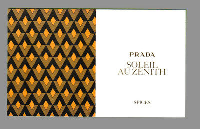 Advertising Card - Sun at Zenith by Prada Double Sided Gold Characters