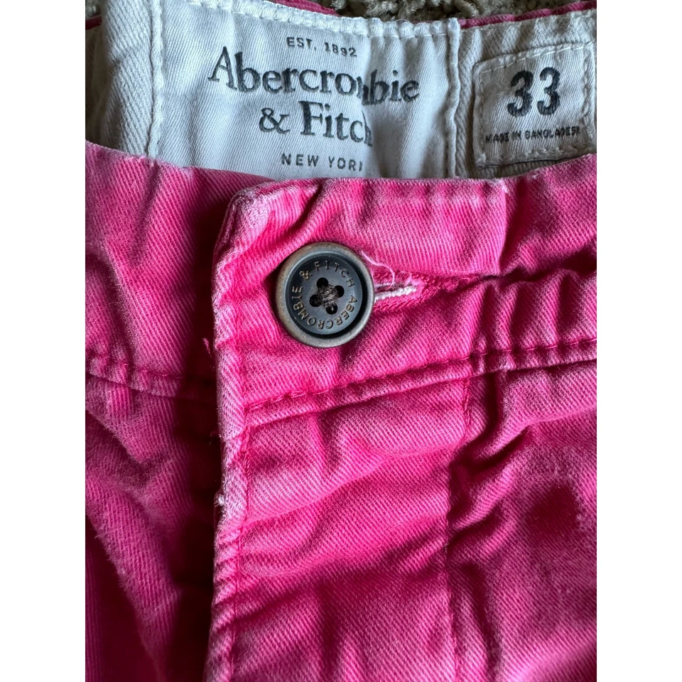 Pantalones Cortos Abercrombie and Fitch New York Rosa Algodón Pesado 32W Foto 3 de 4