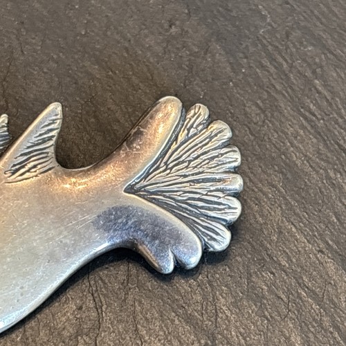 Robert Kaniatobe Sterling Silver Bird 3” Brooch Vintage Choctaw Z3 - Picture 5 of 11