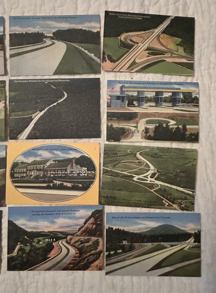 PENNSYLVANIA PEAJE - Juego de 20 vistas. Color lino tintado. Años 40 Foto 4 de 4