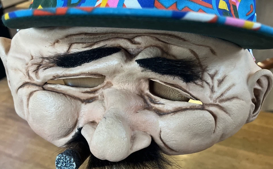 De colección Hombre Sombrero Béisbol Nissin Gorra Goma Media Máscara Disfraz Stan The Man Foto 2 de 4