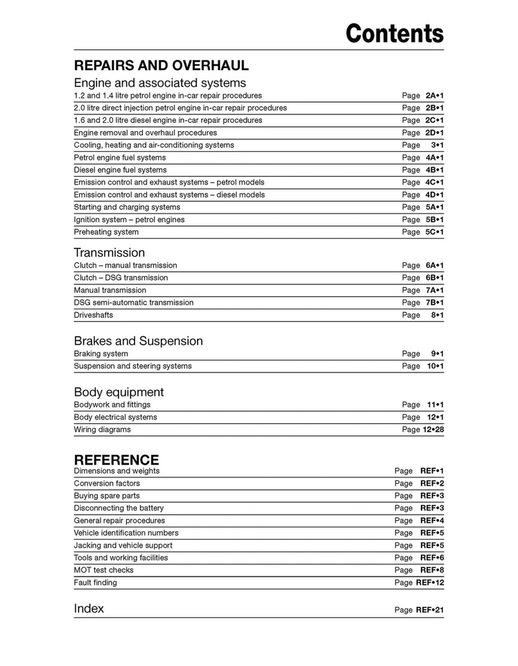 Volkswagen Golf Petrol & Diesel (2013-2016) 62 to 66 Haynes Repair Manual - Image 4 of 4