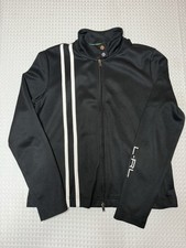 Lauren Ralph Lauren Active Athletic Jacket Zip-Up Black White SZ M Women  s Logo
