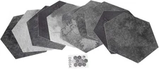 Hexagonal Floor Sticker, Peel Stick Flooring Tiles Waterproof Self Grey 