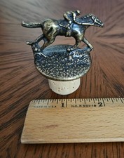 Blantons Bourbon Whiskey Bronze Bottle Stopper w/ Race Horse & Jockey Letter "A"