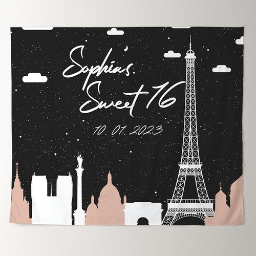 Spersonalizowany różowy znak paryski Urodziny Tło Dekoracja - Zdjęcie 2 z 6