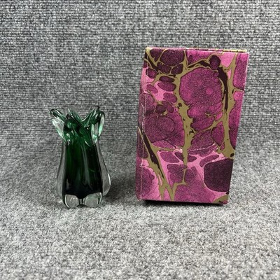 Czech Republic Glassworks Chribska Heavy Glass Jack In The Pulpit Vase 4,5 Green