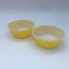 Vtg Bowl 2pc Fire King Oven Proof Bright YELLOW Buttercup Retro Cereal Bowl AH