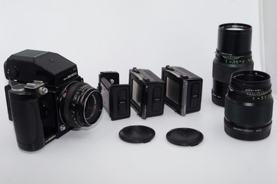 Bronica ETRS Kit w/75mm, 100mm Macro, 250mm Lenses. AE Finder. 2