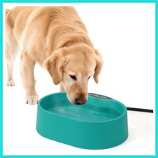 Large Heated Pet Water Bowl for Dogs, 3.7L Heated Dog Bowl Outdoor Heated Wat...