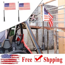 2PCS US Flag 360° Rotation Flag Mount Holder For Polaris RZR Ranger 2015-2020 US