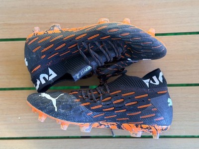 Puma Future 6.1 Netfit FG/AG Soccer Cleats   Men's Size 7.5 (Black/Orange)
