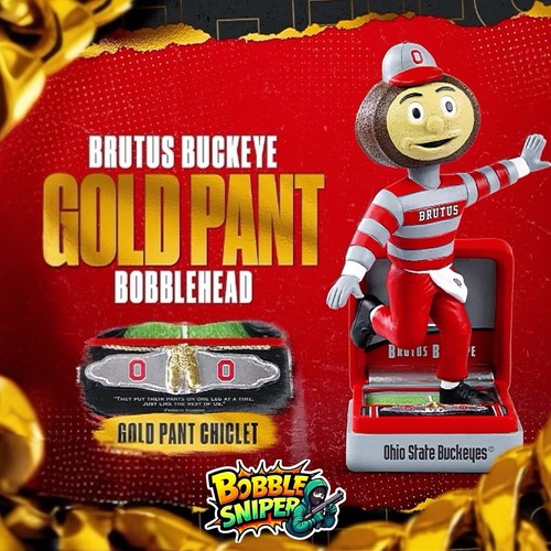BRUTUS the Buckeye Ohio State Buckeyes The Game "Gold Pants" NCAA Bobblehead - Picture 1 of 9