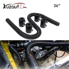 Universal 36'' Stainless Steel Radiator Flexible Coolant Water Hose Kit w/4 Caps