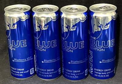 Red Bull Blueberry Energy Drink 12oz Discontinued New Full Cans 4 Pack Retired
