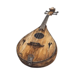 Mandolin Musical Instrument Self Adhesive Sticker
