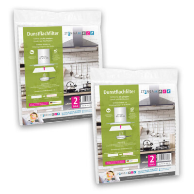 4x itenga Fett Dunstflachfilter Universal Filter für Dunstabzugshaube 47x57cm