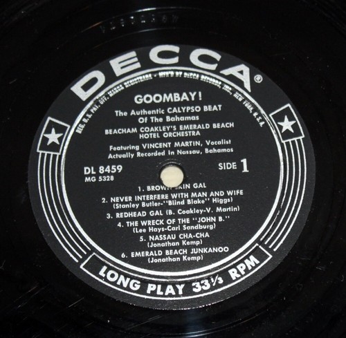 Goombay! Calypso Beat of The Bahamas 1954 Decca DL-8459 Used Mono LP VG+ - Picture 4 of 9