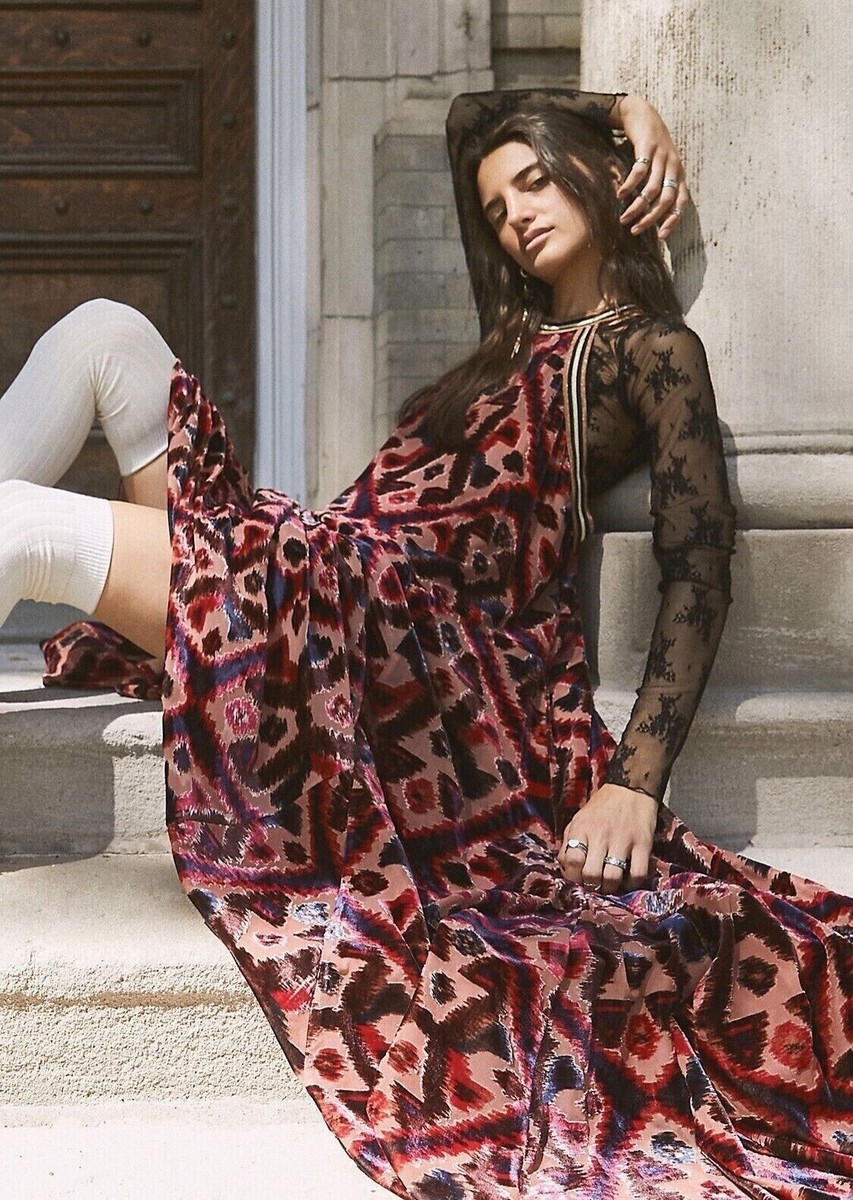 Velvet burnout maxi dress Clearance