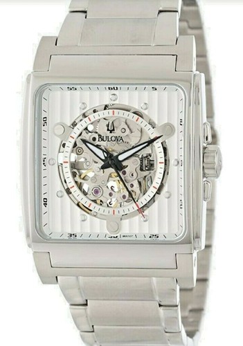 Orologio Uomo Bulova Meccanico Automatico Cassa Quadrata Cinturino Acciaio  | eBay