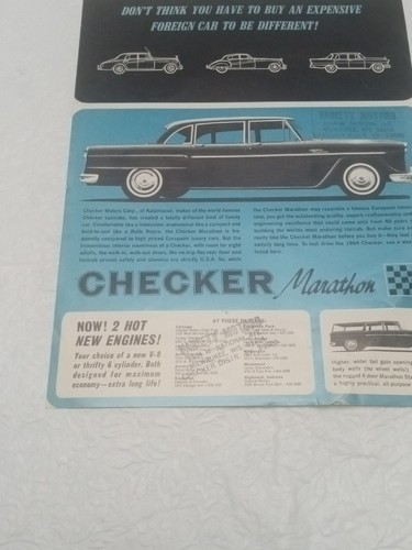 1965 Checker Marathon Vintage 1-page Car Photo Card Fc2 - Picture 4 of 7