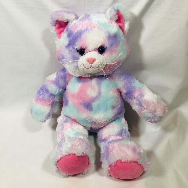 Build A Bear Plush Pastel Swirl Tie-dye Kitty Cat Pink Purple Teal 16