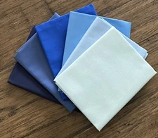 6 Fat Quarters Bundle Riley Blake Confetti Cottons Solids Blues Quilt Fabric