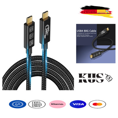 USB4 Kabel mit Thunderbolt 5, 240W & 80Gbps Datenkabel für Mac und Monitor au...