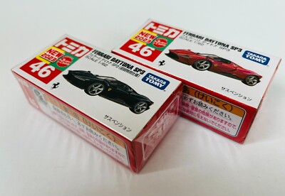 Tomica 46 Ferrari DAYTONA SP3 Black & REd SET Takara Tomy 1/63 Die