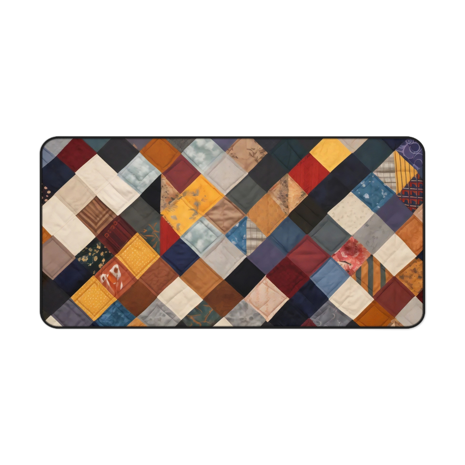 XL Gaming Desk Mat - 31x15.5 Inch Quilt Print Mouse Pad-image