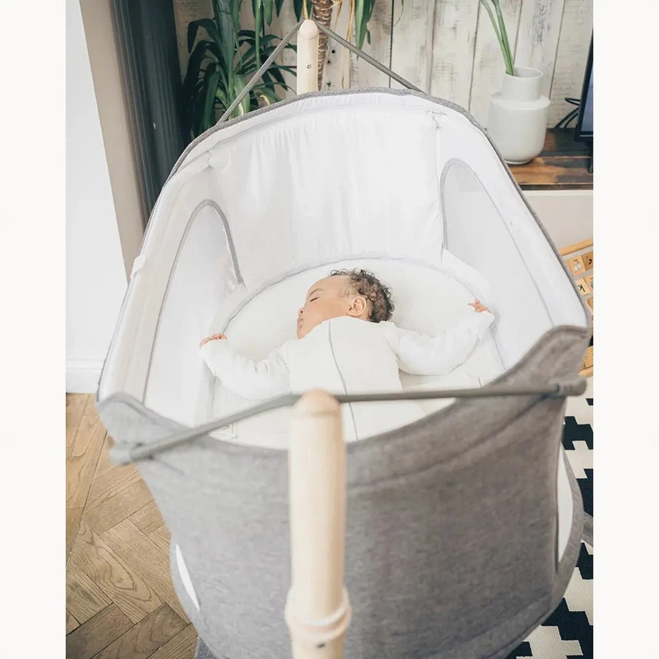 Ninipod Swinging New-born Cot/ Motion &Bounce Function for Better Sleep in Grey - Image 2 of 4
