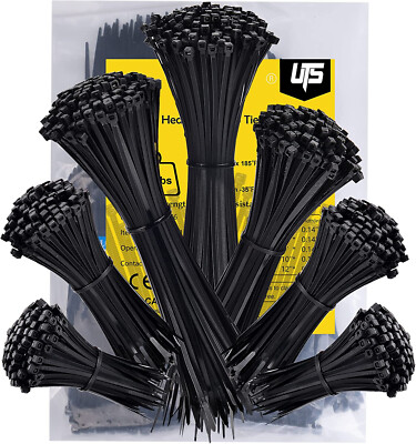 300 mm x 4,8 mm Kabelbinder Nylon Kunststoff stark strapazierfähig schwarz Zip Tie Wrap UK