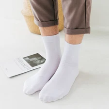 5 Pairs of Spring Wicking Men's Comfortable Medium Socks In Solid Cotton Color