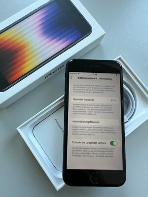 Apple iPhone SE (2022) 3. Generation 256GB Midnight Black Smartphone - Gewährl.