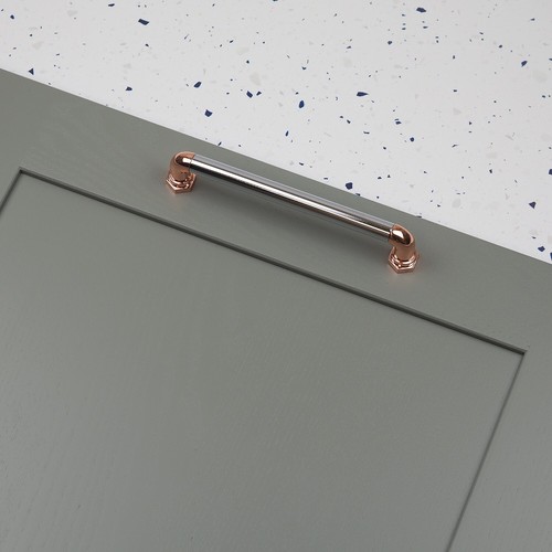 Kupfer Chrom Industrie Küchengriff Rohrstange Zug 2 Größen Schranktür Schublade - Bild 13 von 23